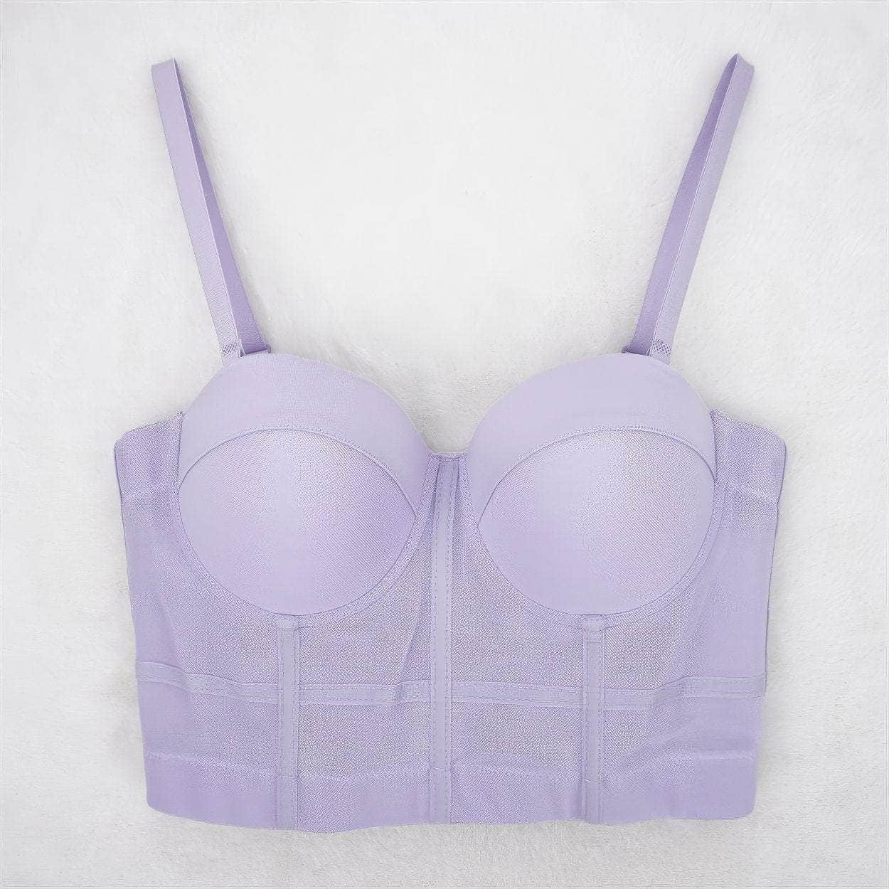 Solid Color Mesh Corset Bustier Bralette