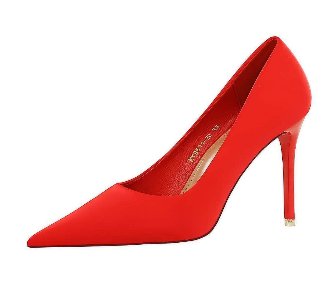 Solid Color Suede Pointed Toe Court Pumps