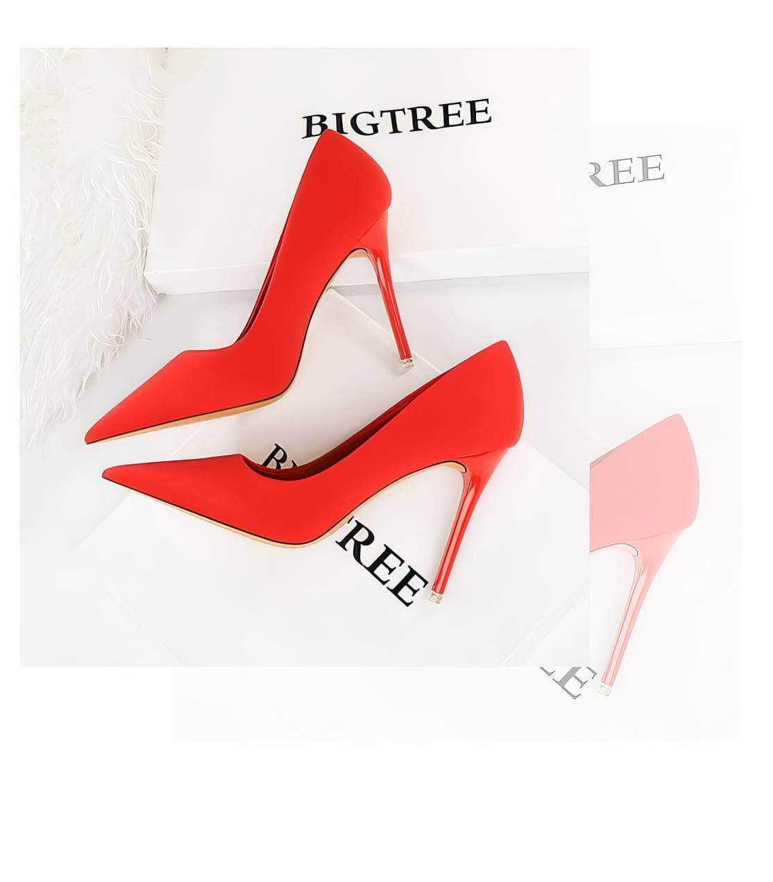 Solid Color Suede Pointed Toe Court Pumps