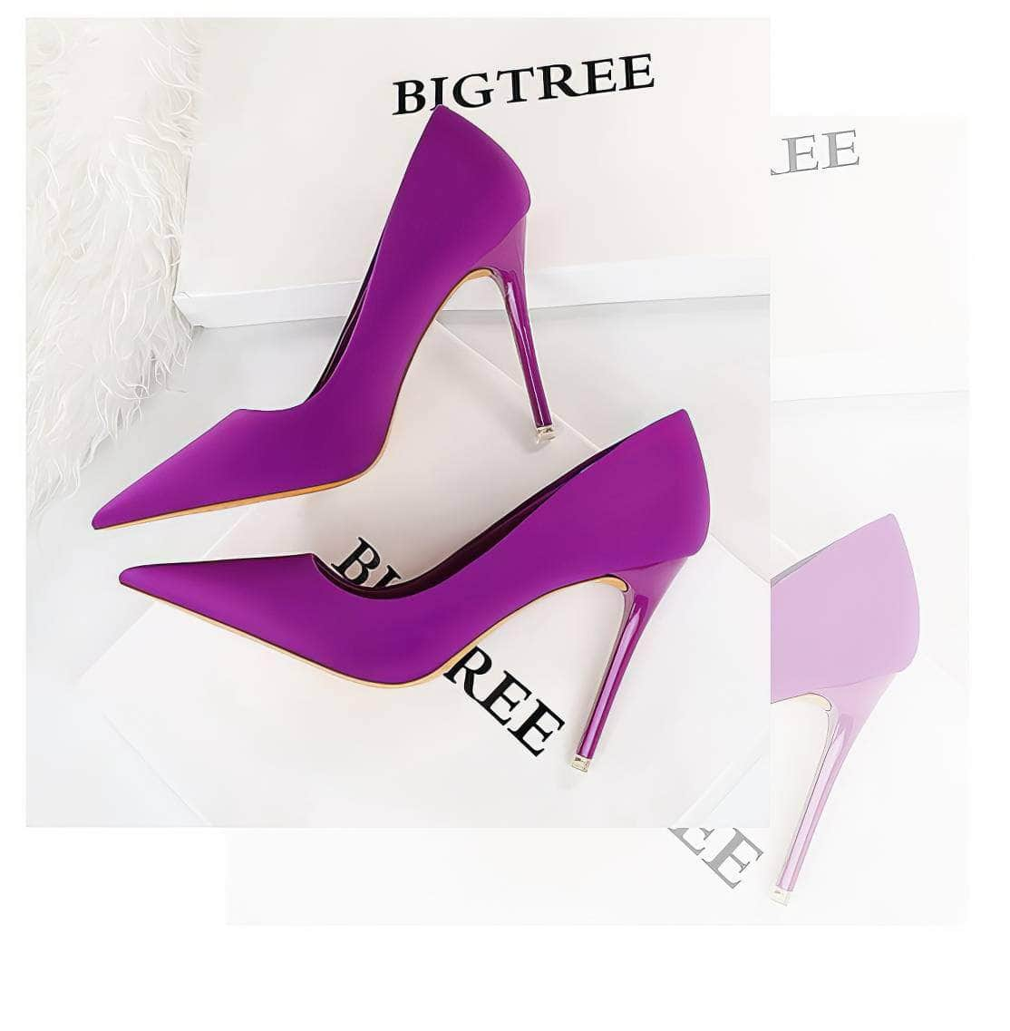 Solid Color Suede Pointed Toe Court Pumps