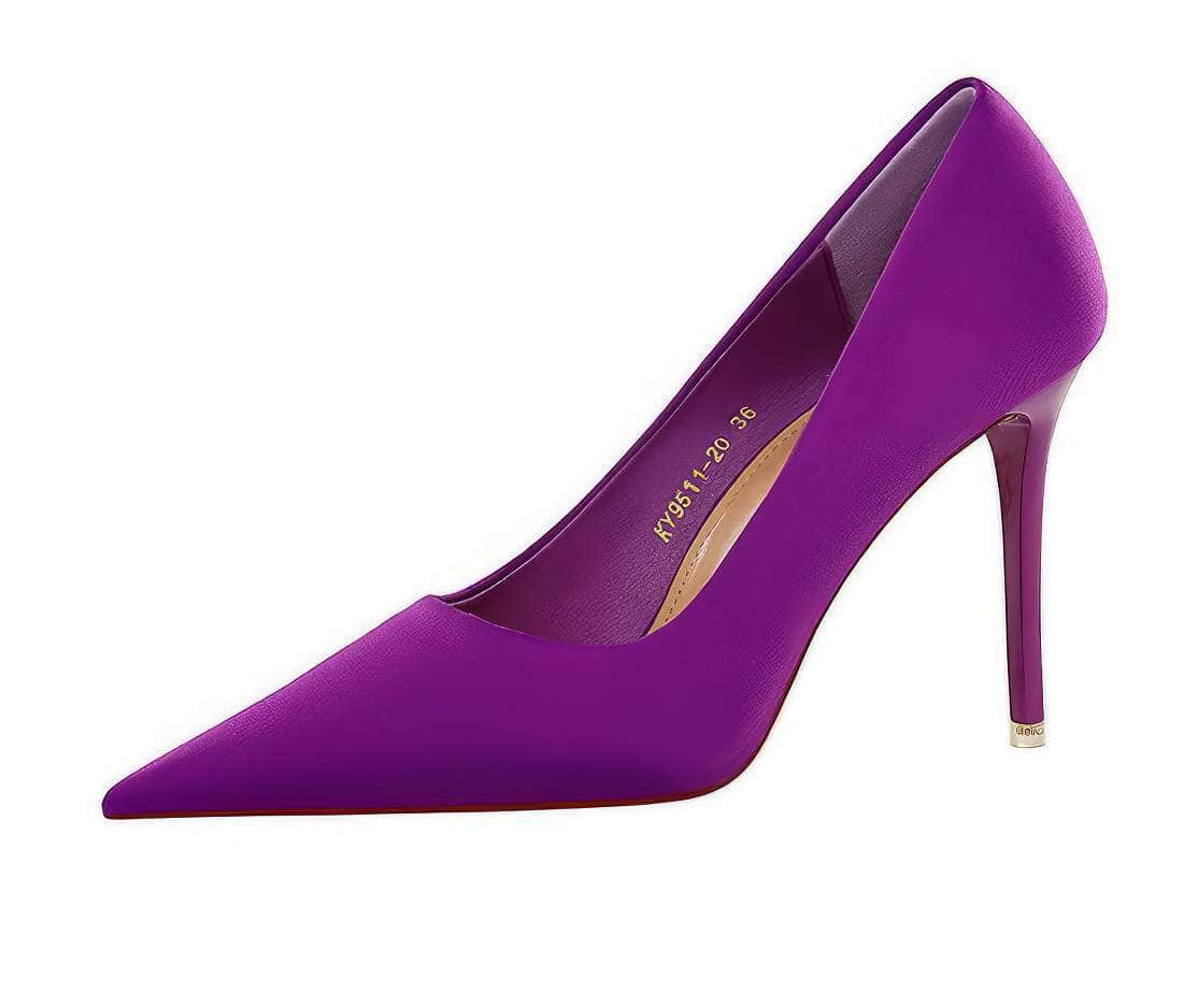 Solid Color Suede Pointed Toe Court Pumps