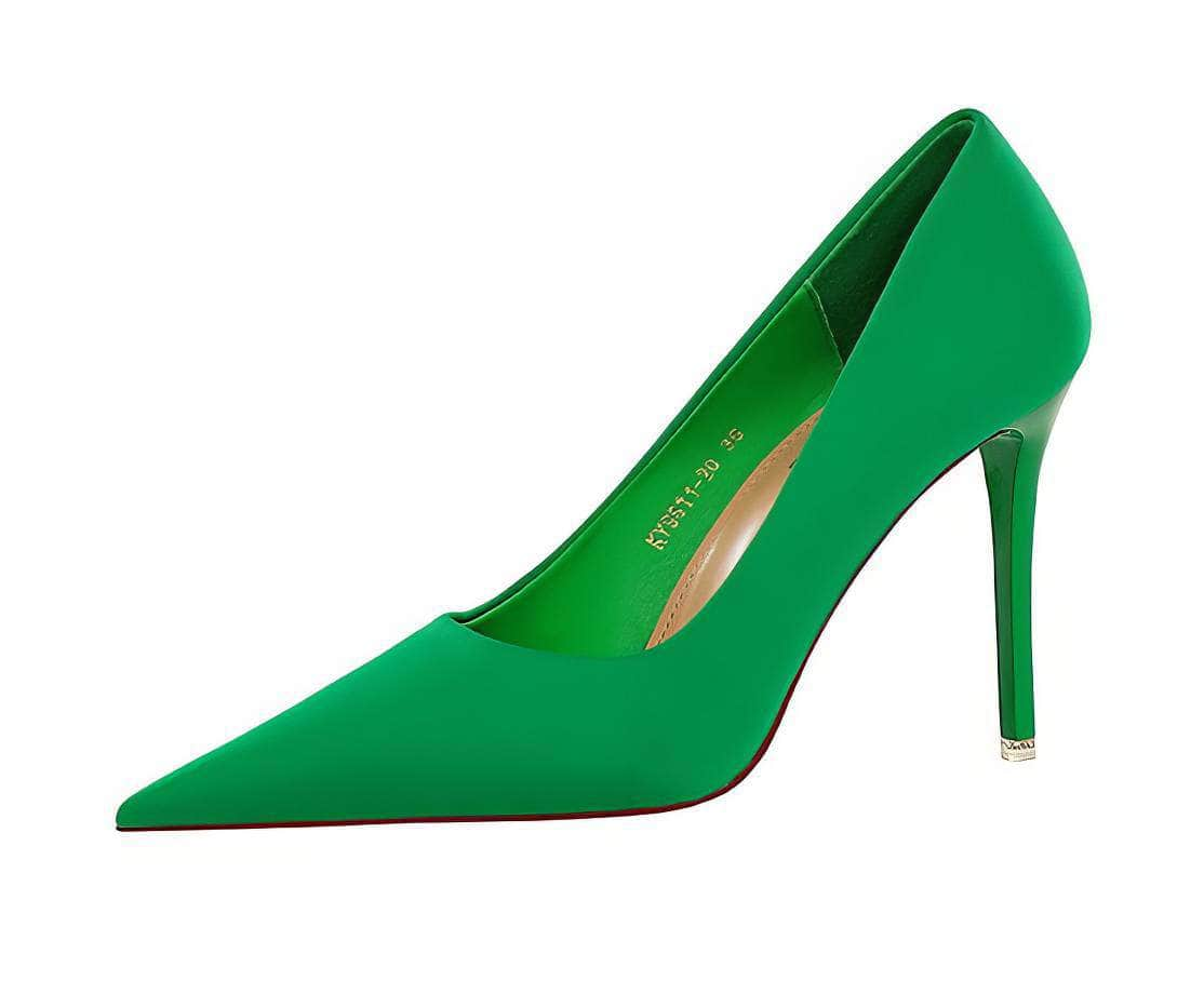 Solid Color Suede Pointed Toe Court Pumps