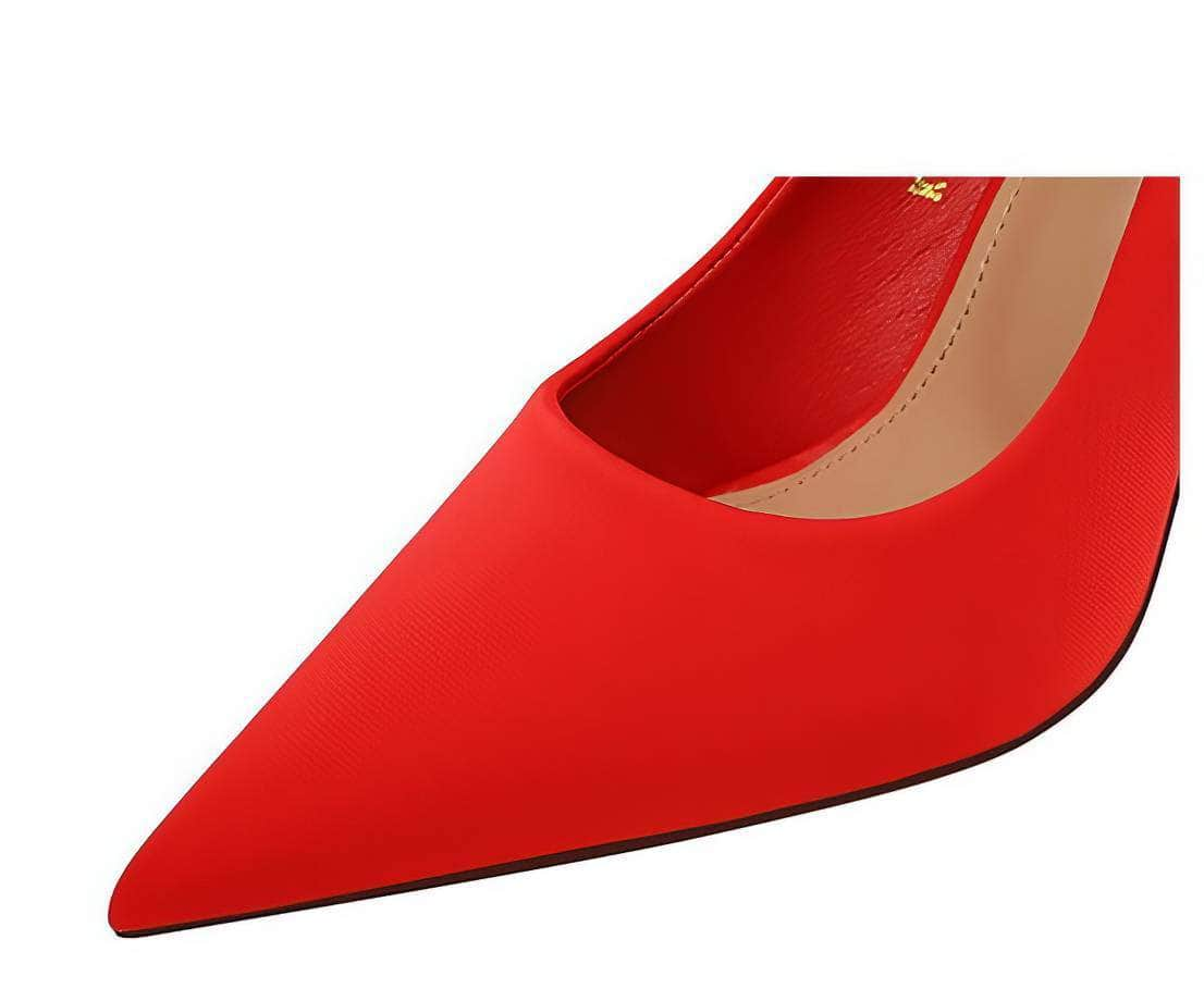 Solid Color Suede Pointed Toe Court Pumps