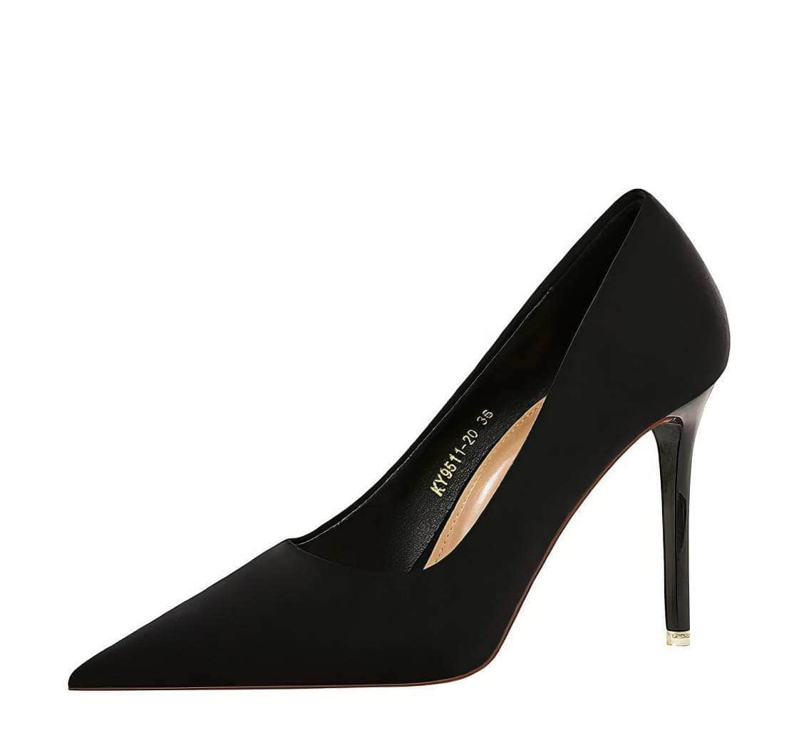 Solid Color Suede Pointed Toe Court Pumps