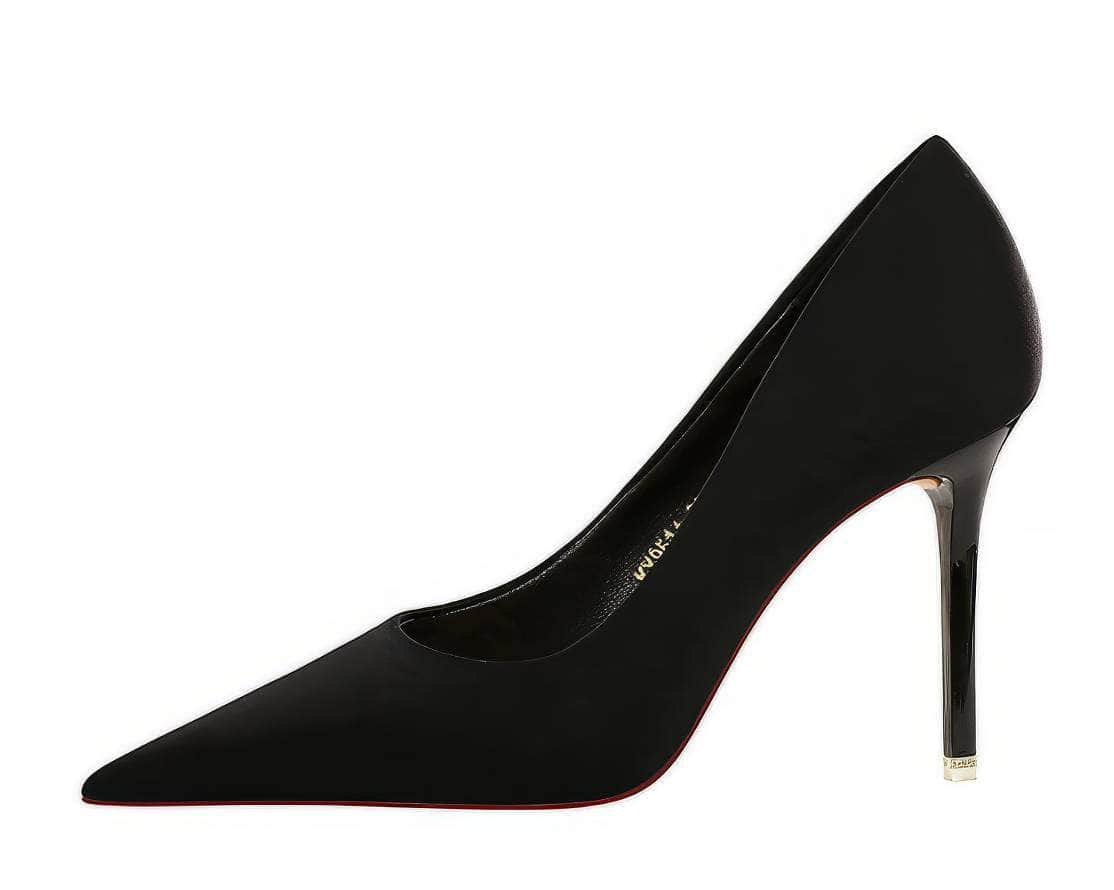 Solid Color Suede Pointed Toe Court Pumps EU 33 / Black / 7.5CM