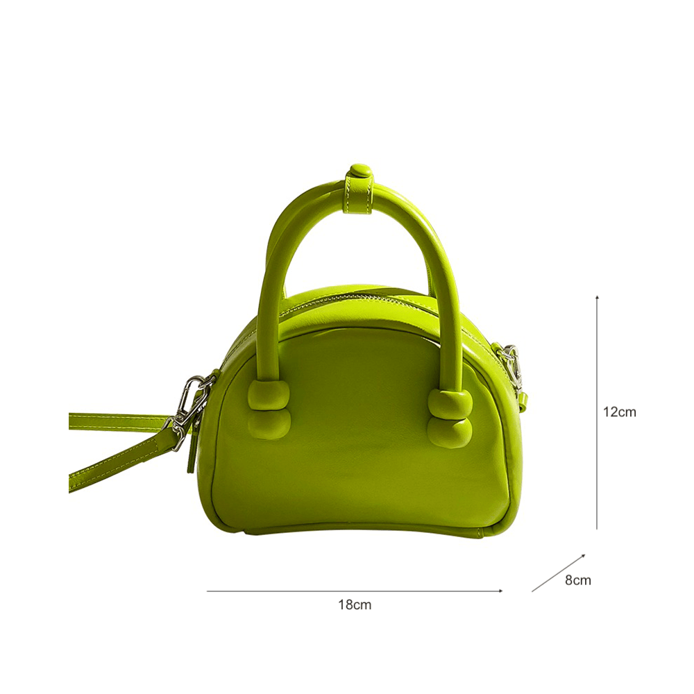 Solid Color Top Handle Satchel Bag