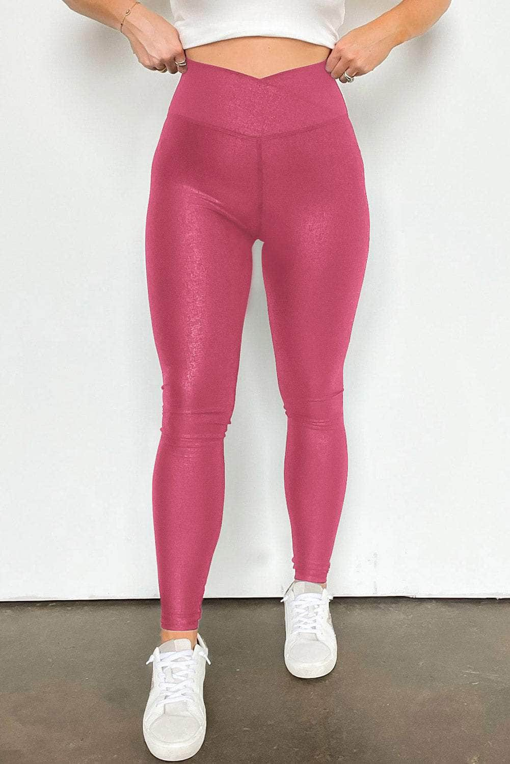 Solid High Waist Leggings Light Mauve / S