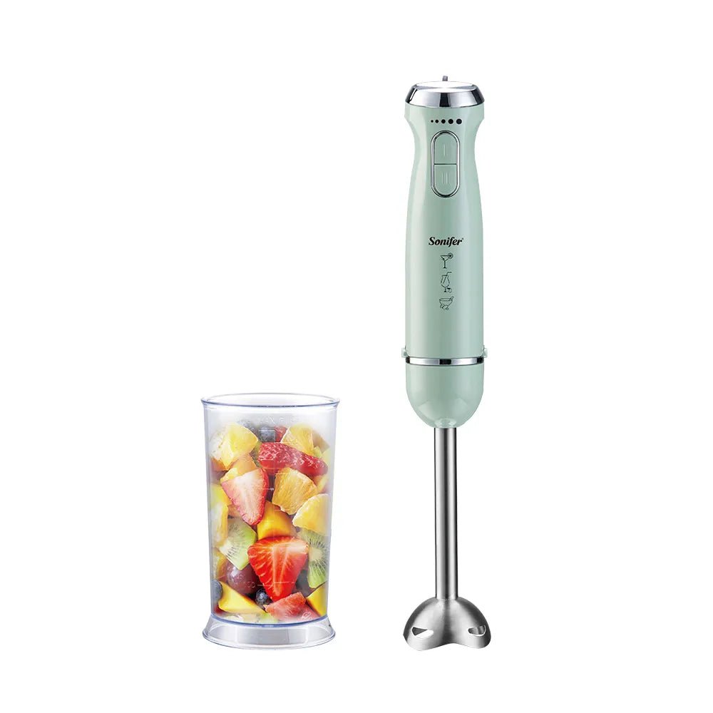 Sonifer 1000W Hand Blender: 2 Speeds, Ice Crushing, 4-Blade Mixer Green / EU plug