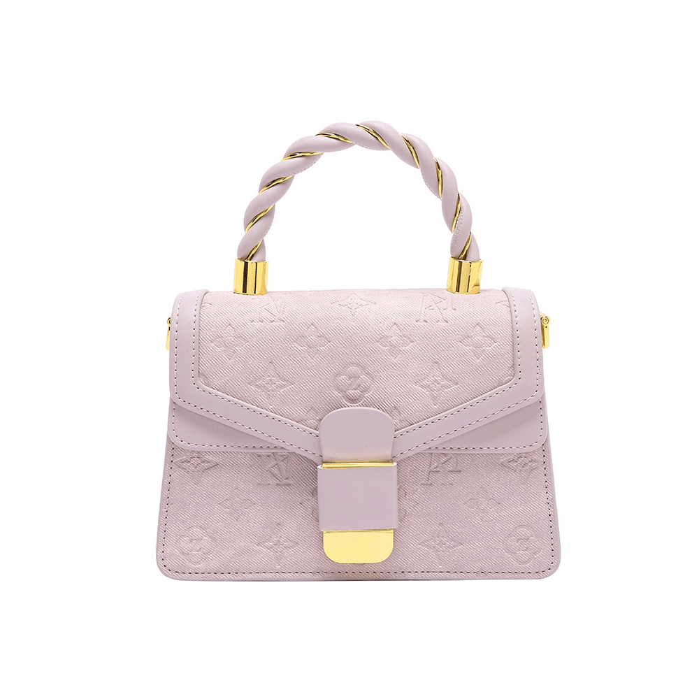 Spade Embossed Top Handle Bag with Golden Accents