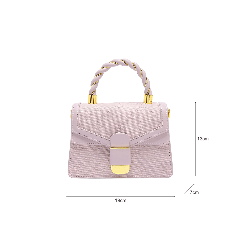 Spade Embossed Top Handle Bag with Golden Accents