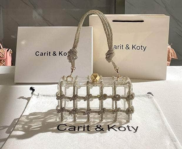 Sparkling Crystal Rope Sequin Knot Clutch