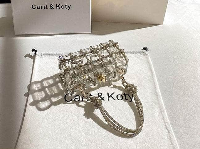 Sparkling Crystal Rope Sequin Knot Clutch