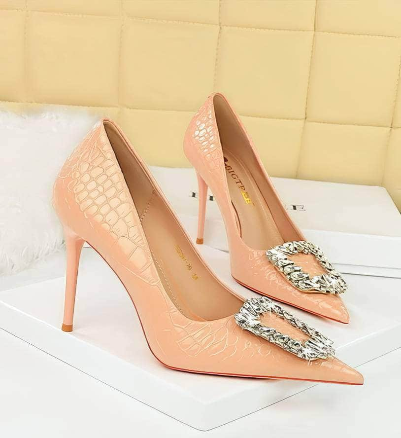 Sparkly Rhinestone Embellished Court Heels