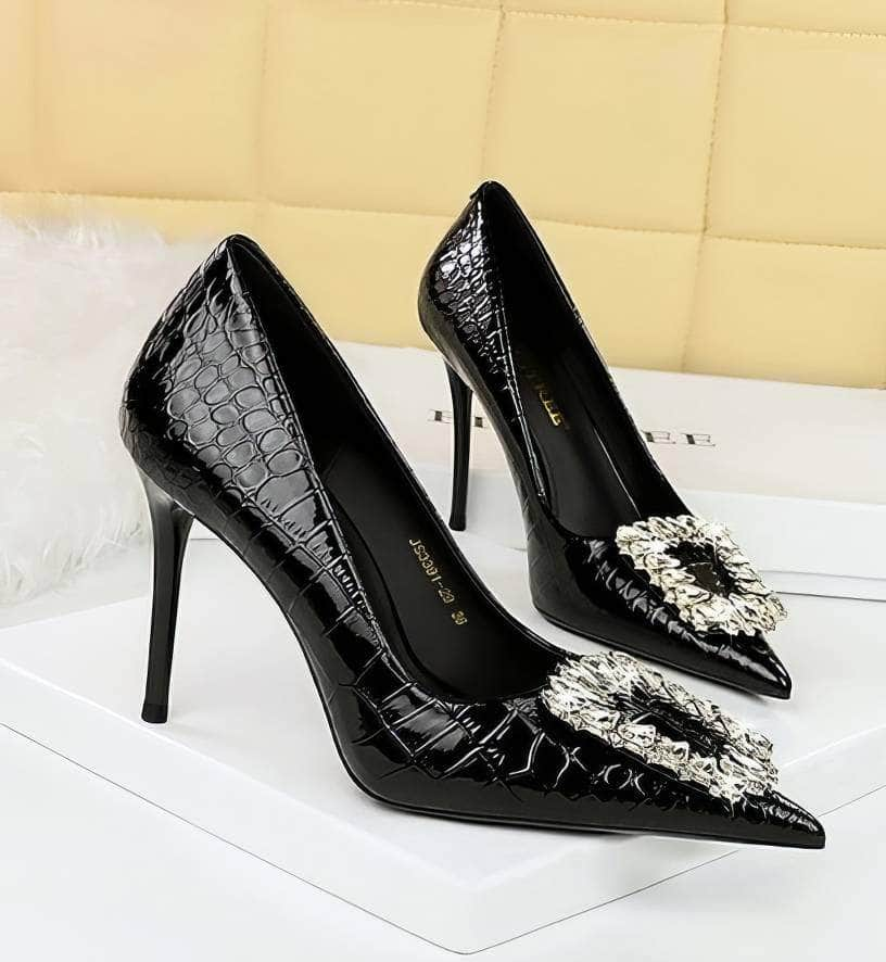 Sparkly Rhinestone Embellished Court Heels