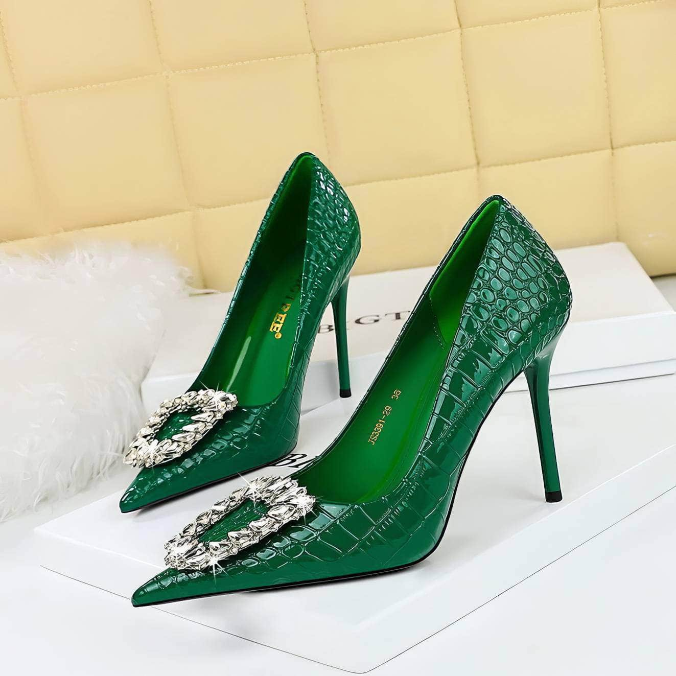 Sparkly Rhinestone Embellished Court Heels