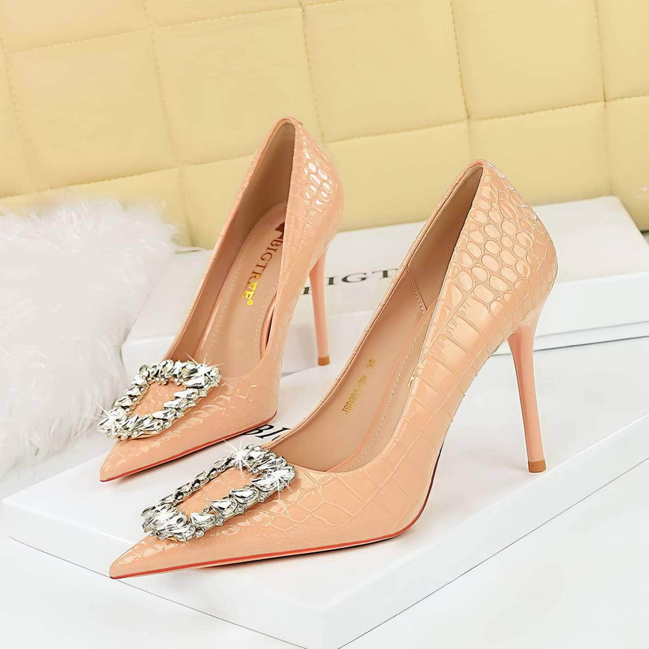 Sparkly Rhinestone Embellished Court Heels