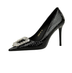 Sparkly Rhinestone Embellished Court Heels EU 33 / Black / 10CM