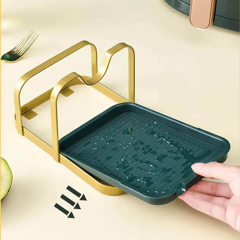 Spoon Rest and Pot Lid Holder - Removable Pan Pot Cover Rack Shelf Stand Holder, Utensil Non-slip Organizer Storage Kitchen Tool