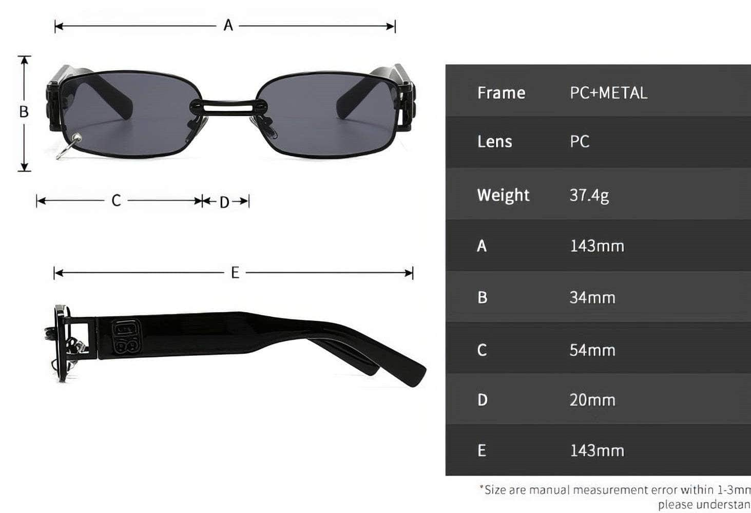 Square Metal Ring Frame Sunglasses