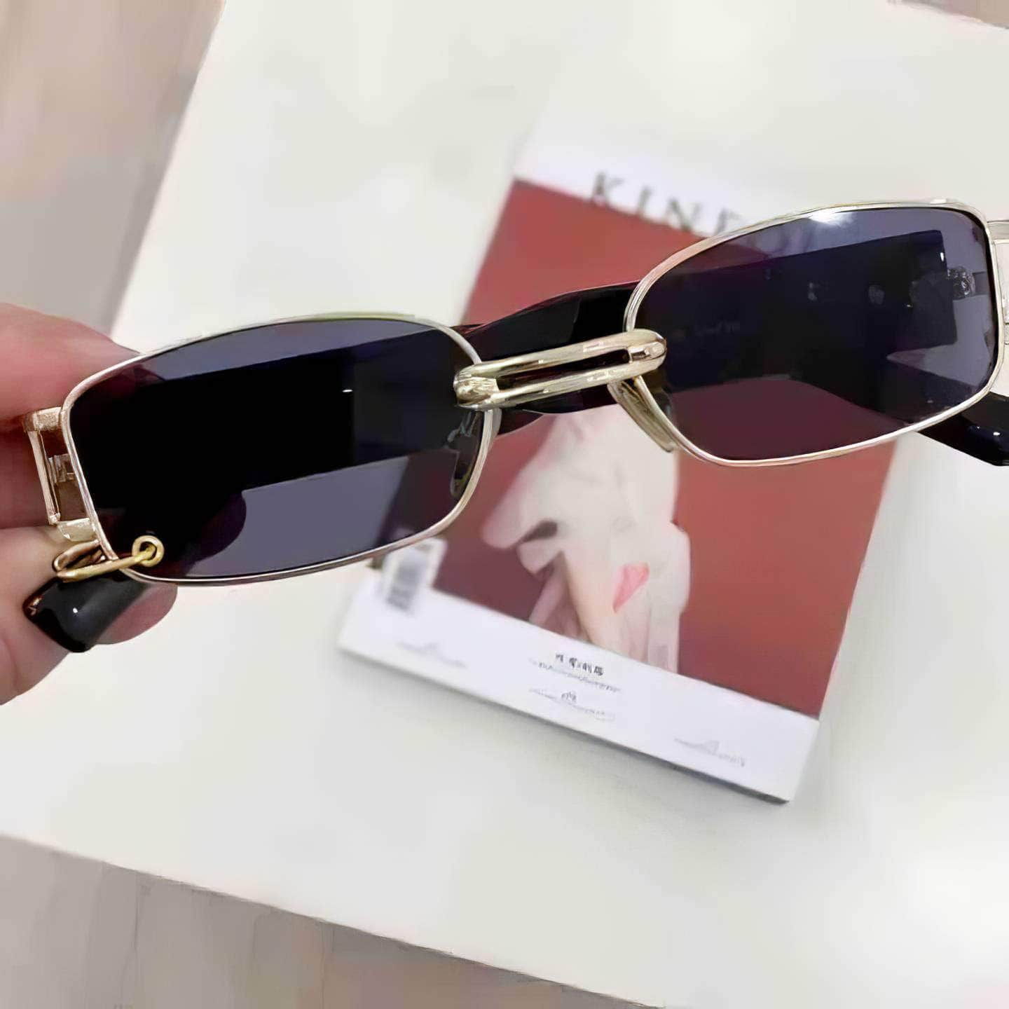 Square Metal Ring Frame Sunglasses