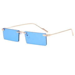 Square Small Eyewear Stylish Frames Blue/Gold / Resin