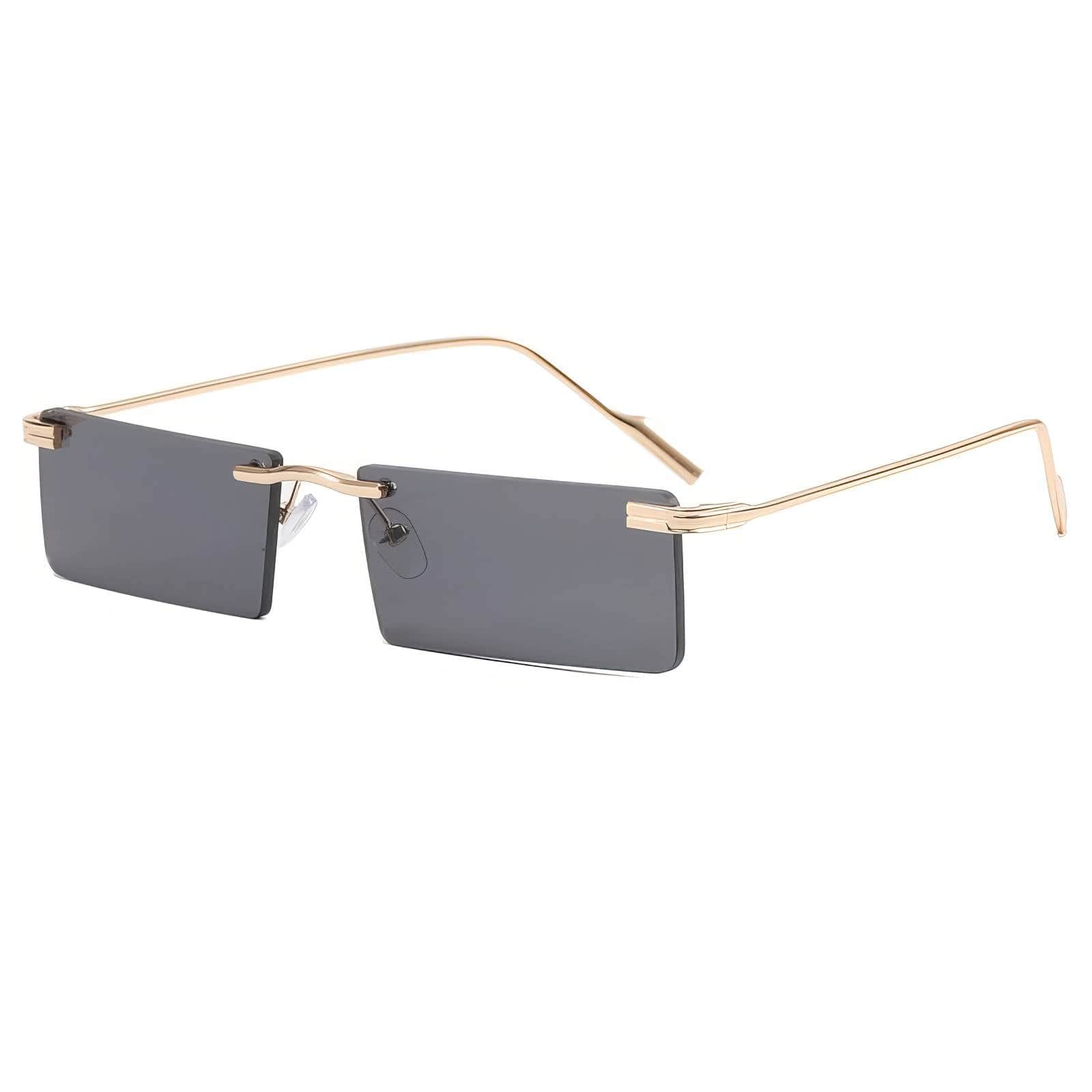Square Small Eyewear Stylish Frames Gray/Gold / Resin
