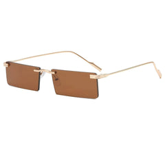 Square Small Eyewear Stylish Frames Tea/Gold / Resin