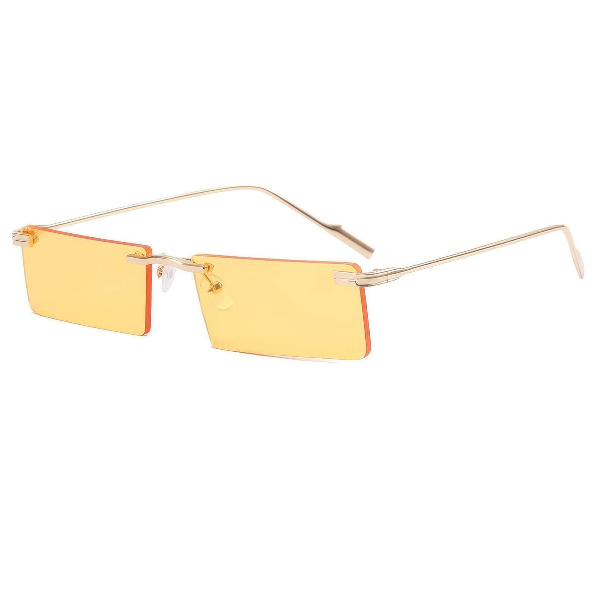 Square Small Eyewear Stylish Frames Yellow/Gold / Resin