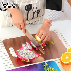 Stainless Steel Chopping Block - Golden Cutting Board for Kneading Flour, Kitchen Tools, Fruit, Vegetable, and Meat