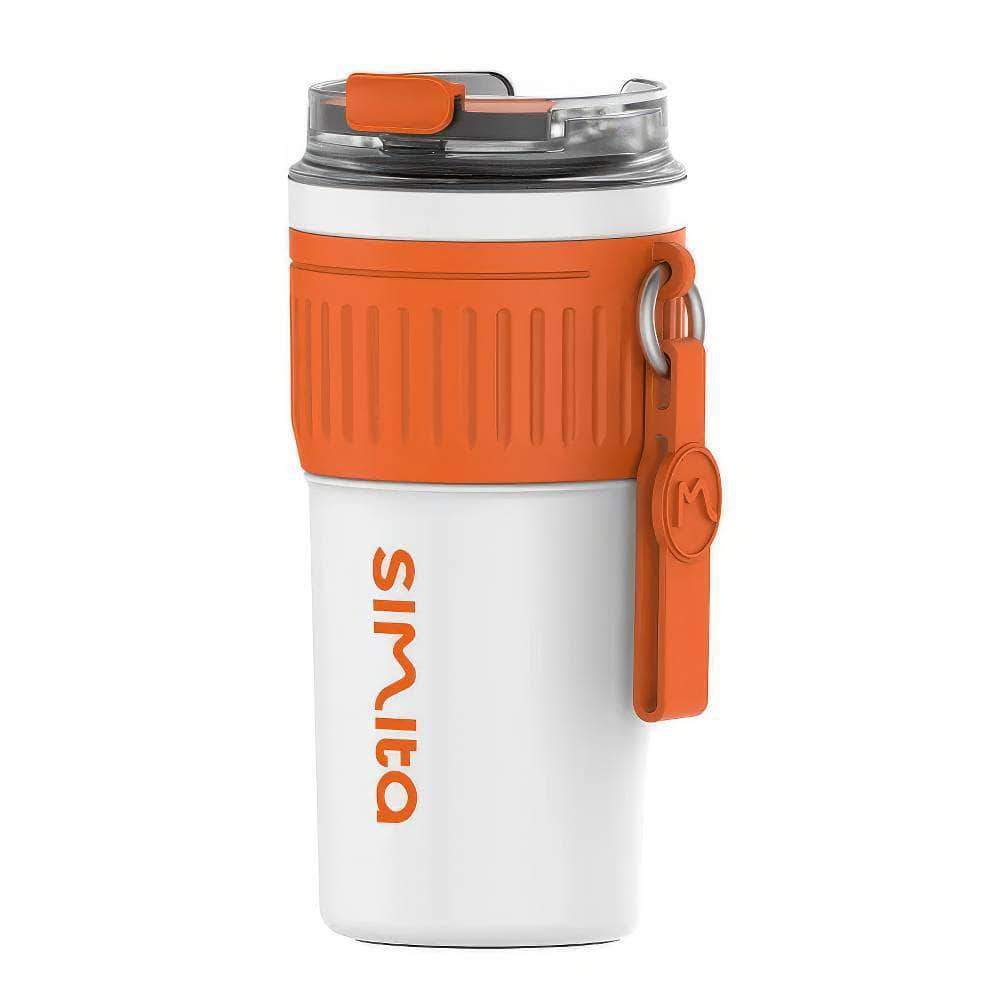 Stainless Steel Coffee Tumbler - Portable Travel Mug with Lifting Rope, Leak-Proof, Non-Slip - 500ml/400ml