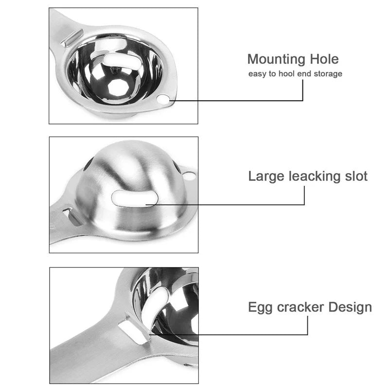 Stainless Steel Egg Separator - Food Grade Egg Yolk White Separator, Egg Divider, Kitchen Tools, Egg White Yolk Filter