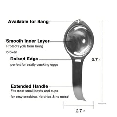 Stainless Steel Egg Separator - Food Grade Egg Yolk White Separator, Egg Divider, Kitchen Tools, Egg White Yolk Filter