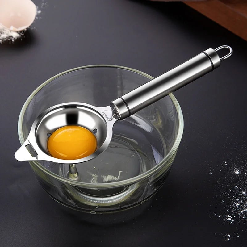 Stainless Steel Egg White Separator - Kitchen Gadget for Funneling, Spooning, and Dividing Eggs Yolk, Essential Utensil for Cooking