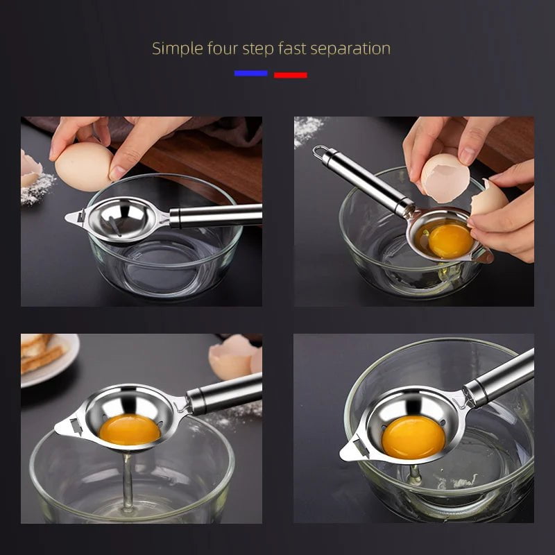 Stainless Steel Egg White Separator - Kitchen Gadget for Funneling, Spooning, and Dividing Eggs Yolk, Essential Utensil for Cooking