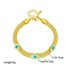 Stainless Steel Eye-Shaped Charm Bracelet for Women B739