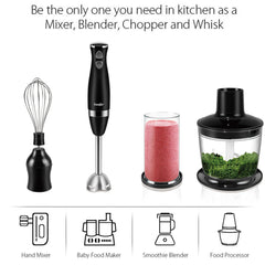 Stainless Steel Hand Blender 3 In 1 Immersion Electric Food Mixer With Bowl Kitchen Vegetable Meat Grinder Chopper Whisk Sonifer