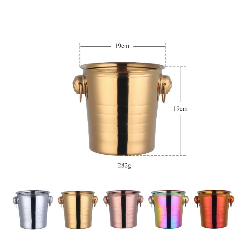 Stainless Steel Ice Champagne Bucket with Lovely Earring Design - Wine Chiller, Bottle Cooler, Beer & Champagne Ice Cube Container