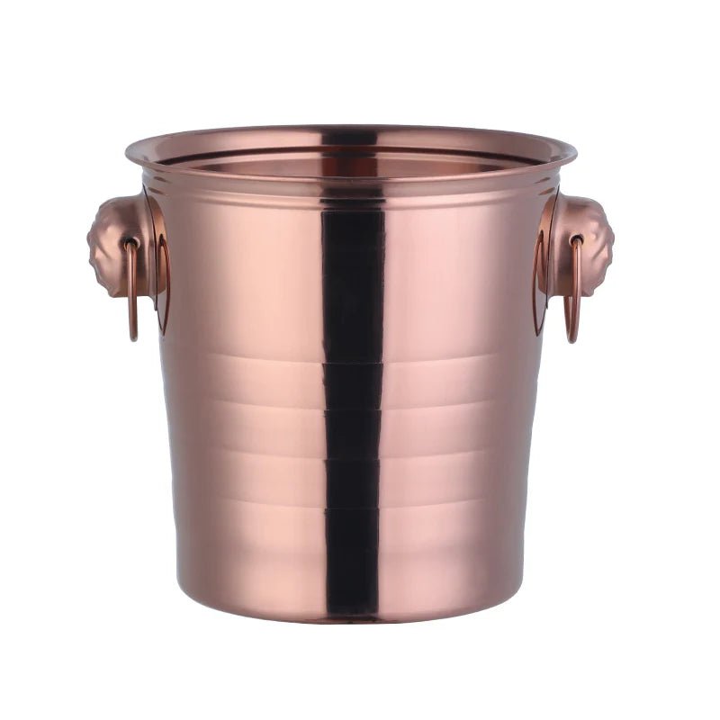 Stainless Steel Ice Champagne Bucket with Lovely Earring Design - Wine Chiller, Bottle Cooler, Beer & Champagne Ice Cube Container Rose gold