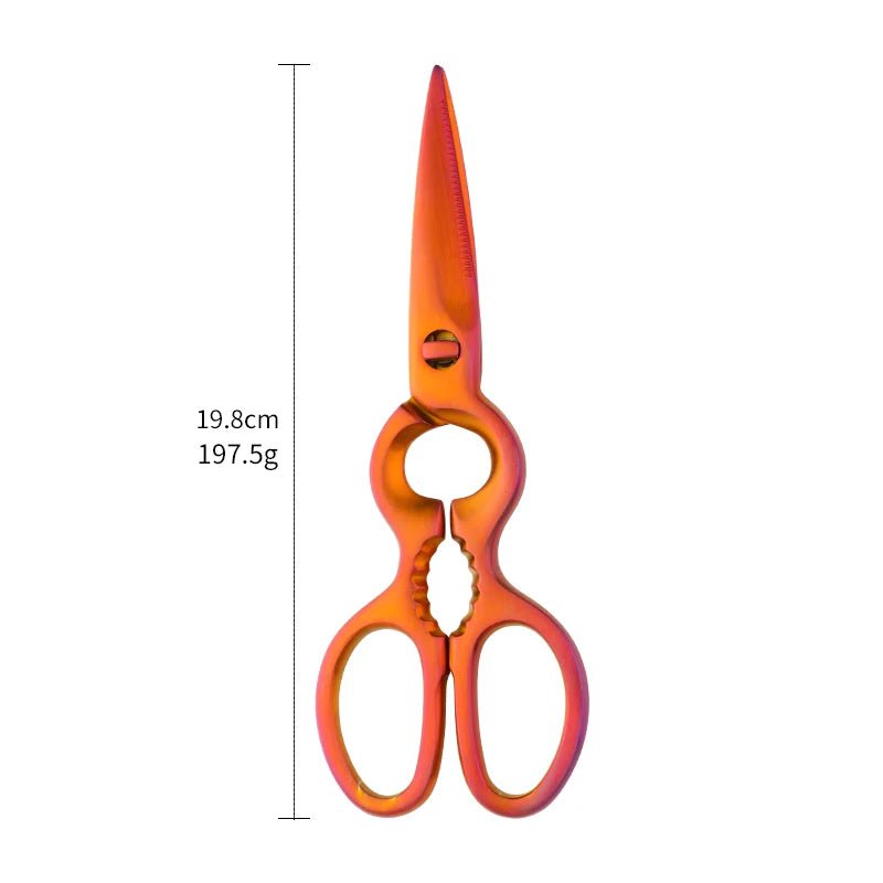 Stainless Steel Kitchen Scissors: Multi-purpose BBQ and Seafood Shears Rainbow no.3
