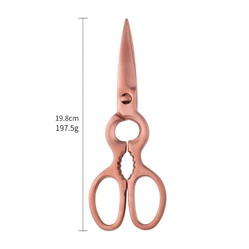 Stainless Steel Kitchen Scissors: Multi-purpose BBQ and Seafood Shears Rose gold
