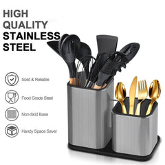 Stainless Steel Knife Stand Holder - High-End Cutlery Storage Block for Kitchen Accessories