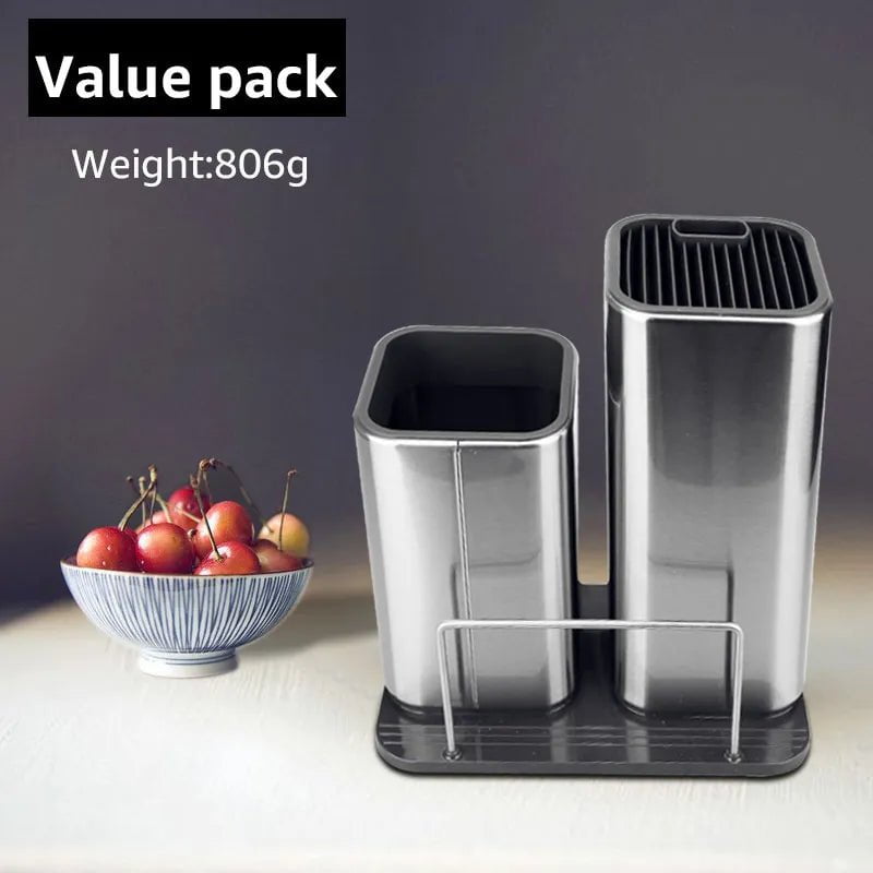 Stainless Steel Knife Stand Holder - High-End Kitchen Accessories 1 set
