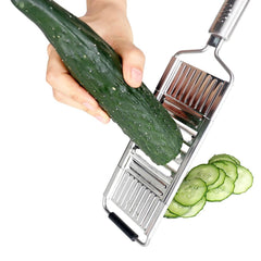 Stainless Steel Manual Vegetable Slicer: Portable Shredder Cutter with Handle, Easy-Clean Grater - Multi-Purpose Home Kitchen Tool