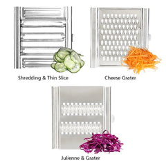 Stainless Steel Manual Vegetable Slicer: Portable Shredder Cutter with Handle, Easy-Clean Grater - Multi-Purpose Home Kitchen Tool