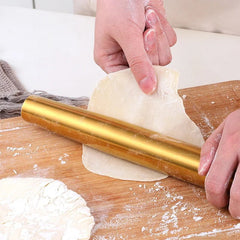 Stainless Steel Matt Sanding Rolling Pin - Non-Stick Kitchen Roller for Baking