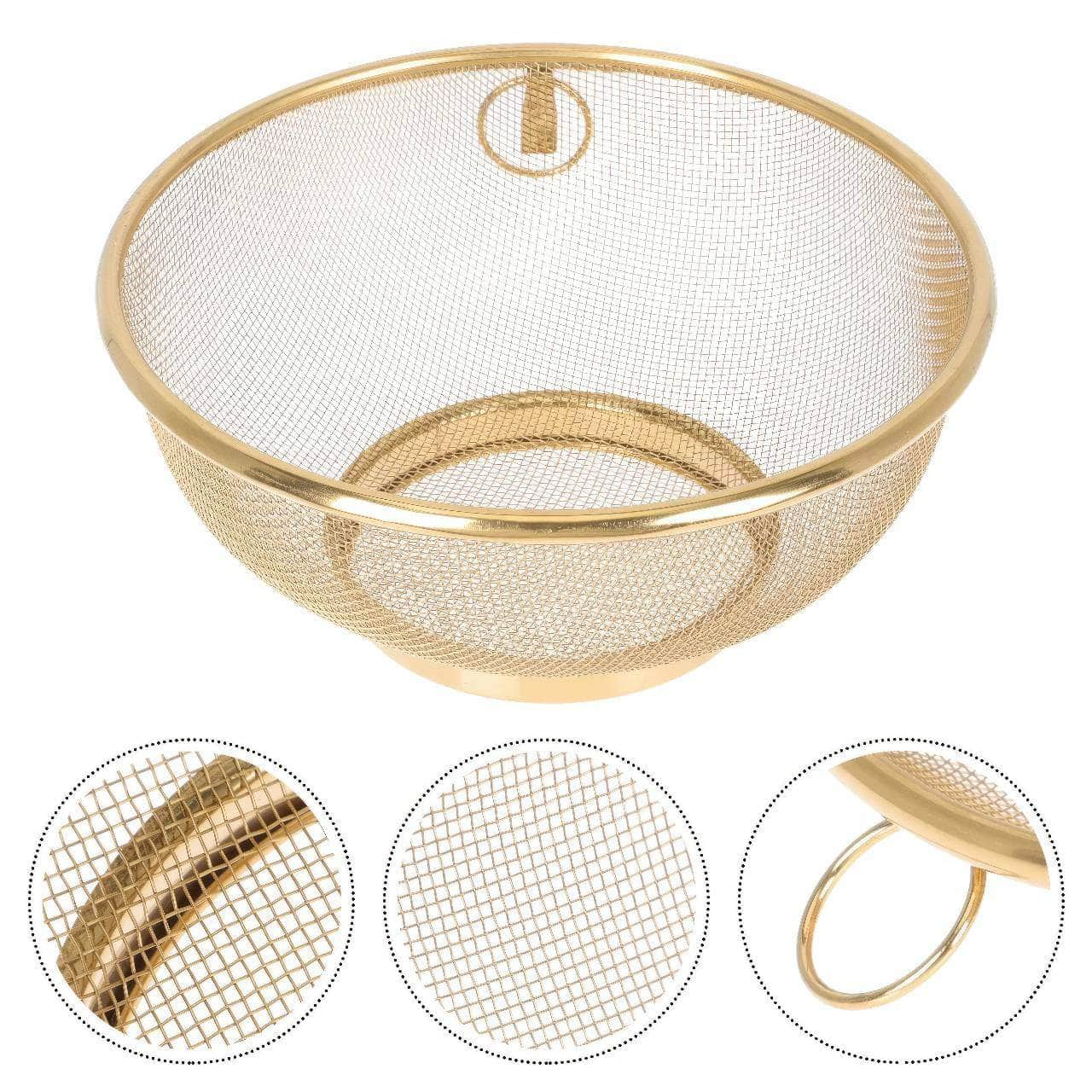 Stainless Steel Rice Colander Strainer Set - Ultra Fine Mesh Kitchen Sieve