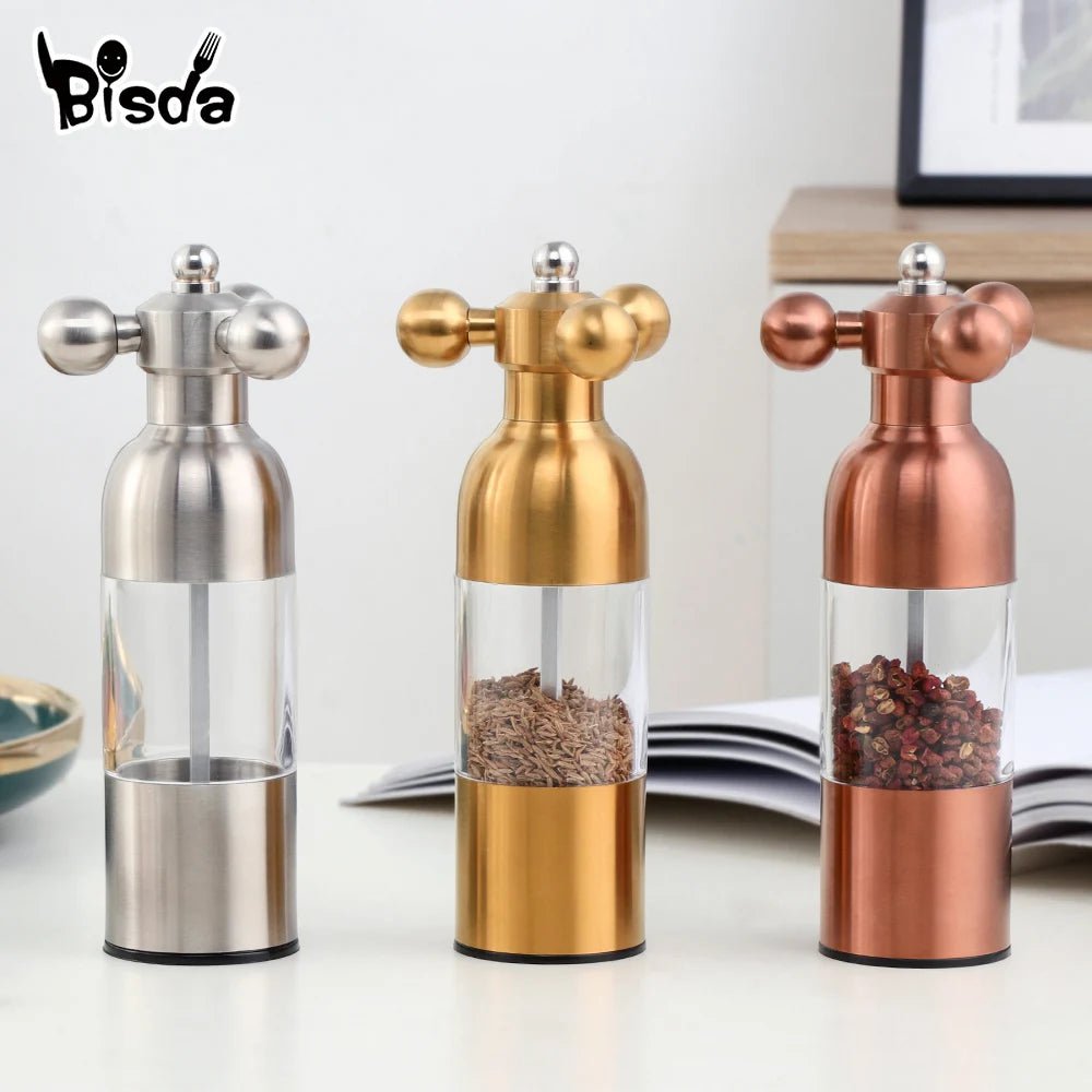 Stainless Steel Salt and Pepper Grinder - Ceramic Spice Mill for Cooking