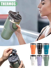 Stainless Steel Thermos Bottle - Tyeso Coffee Cup with Portable Insulation, Cold and Hot Travel Fitness Mug, Leakproof Vacuum Flask