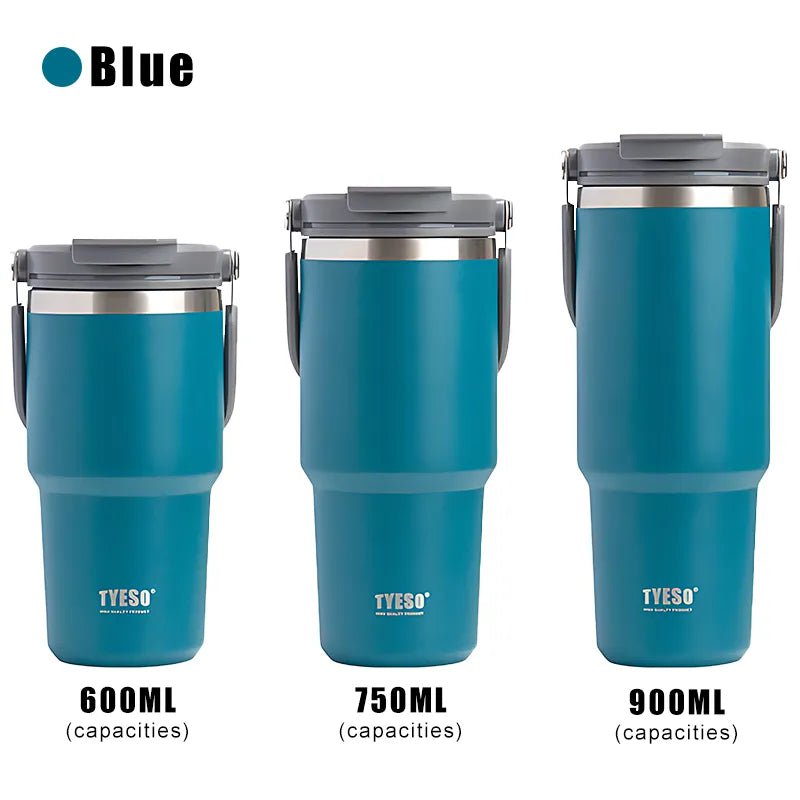 Stainless Steel Thermos Bottle - Tyeso Coffee Cup with Portable Insulation, Cold and Hot Travel Fitness Mug, Leakproof Vacuum Flask Blue-1pcs / 600ml