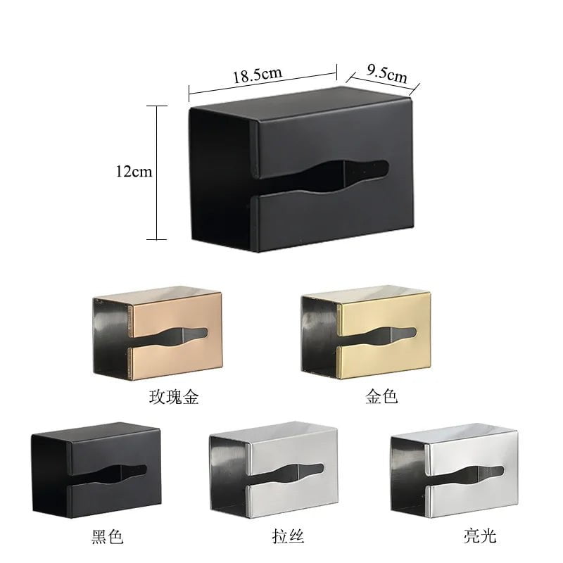 Stainless Steel Tissue Box - Desktop Seal Baby Wipes Paper Storage Holder with Mirror Matte Dispenser for Household Items